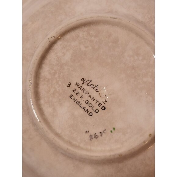 Vintage Antique Victoria China Warranted 22 Kt Gold 10” Bowl - Picture 11 of 11